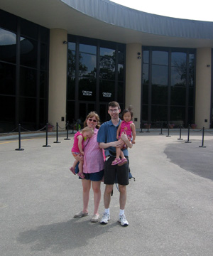 A photo op. in front of the building
